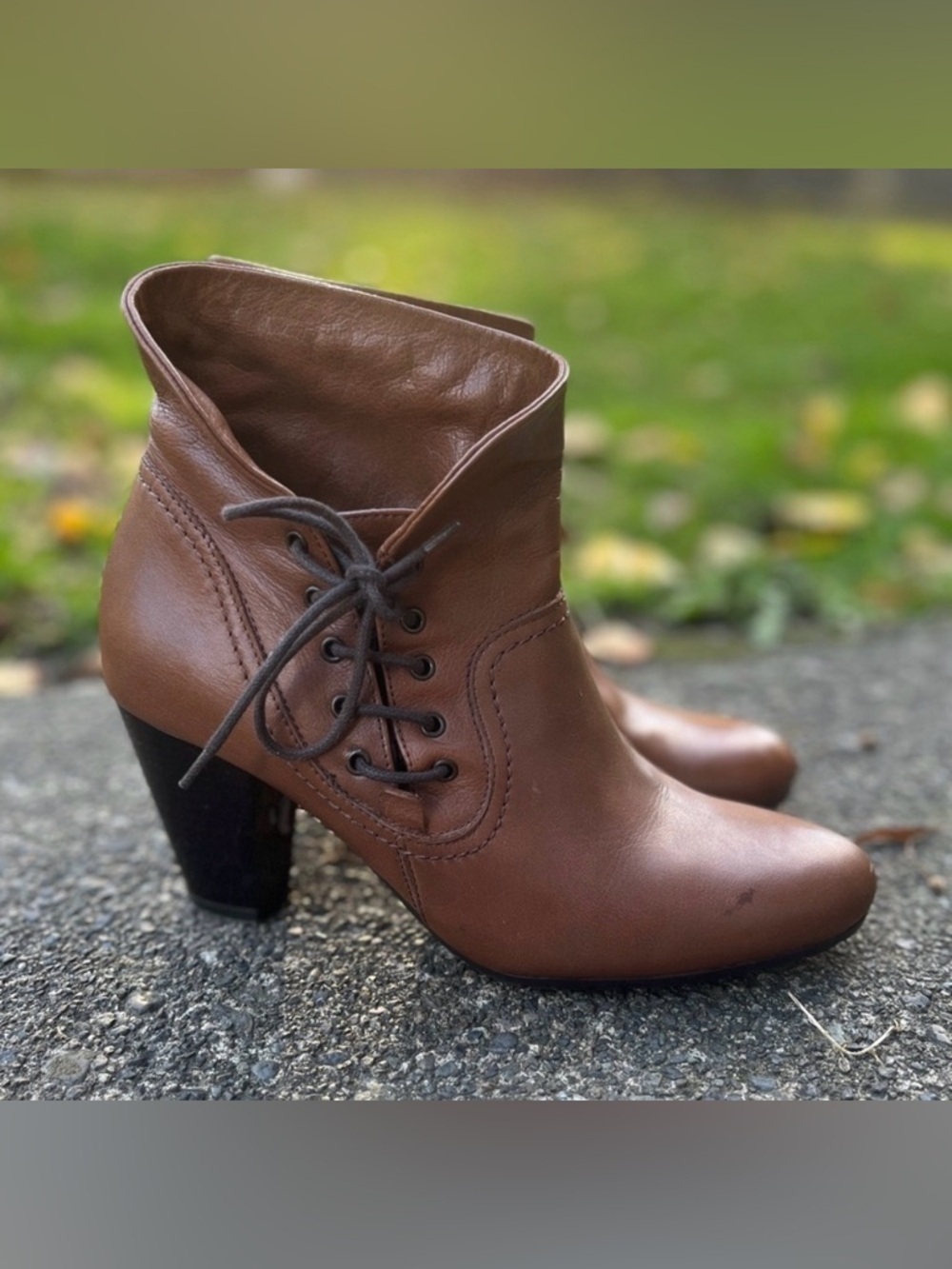 Ingledew’s Made in Italy Brown Leather Ankle Heel Boots Sz 38